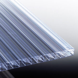 Polycarbonat Stegfünffachplatte | Thermo X-Struktur | 25 mm | Breite 1200 mm | glasklar