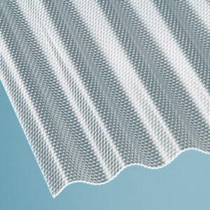 Polycarbonat Lichtplatte | Wellplatte | 76/18 | 2,6 mm | Breite 1045 mm | wabenstruktur | glasklar