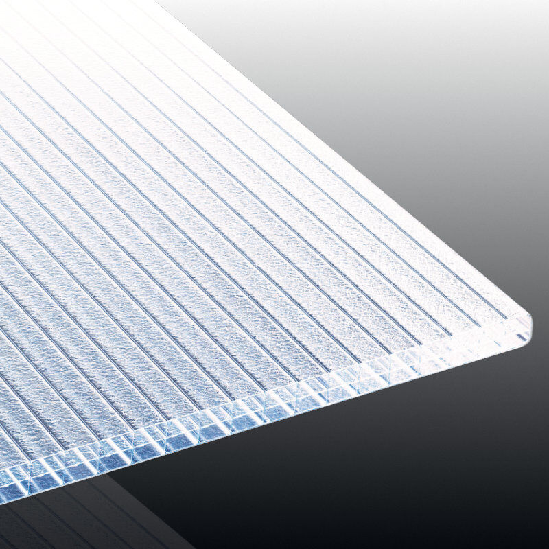 polycarbonat stegdreifachplatte polyclear plus 16 mm breite 980 mm eiskristall struktur glasklar2
