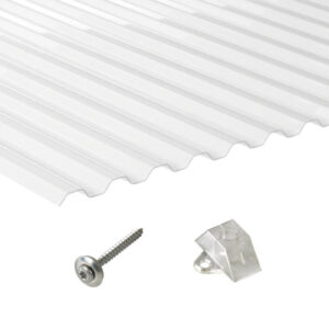 Polycarbonat | Terrassendach-Set | Spundwand | 76/18 | 0,9 mm | glasklar