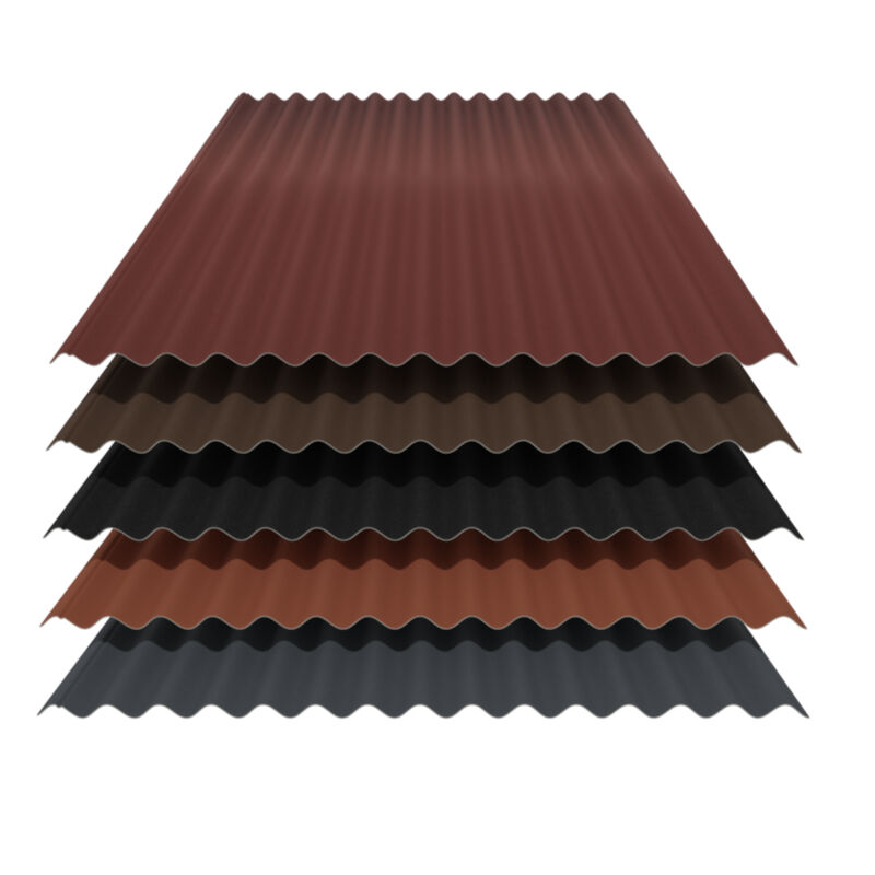 wellblech 76 18 stahl dachprofil 35my mattpolyester farbbeschichtung 050 mm staerke