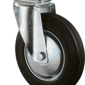 Lenkrolle 200mm L400.B55 Platte,Gummi schw.,RL L400.B55.201