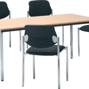 Tisch 800 x 800mm chrom / Buche 1 Stück