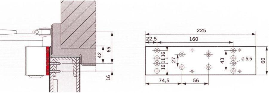 1518109 montageplatte nr 7380 fuer ts 73 silberfarbig