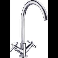 Spültisch Einlochbatterie TRATTO mit 2 Griffen chrom