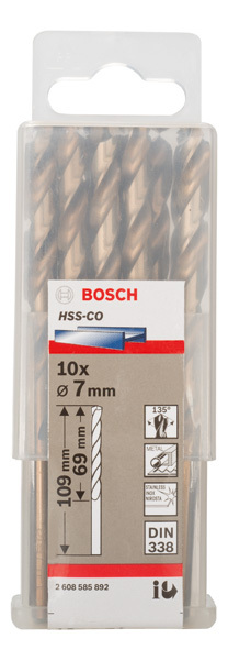 10 Metallbohrer HSS-Co 7,0x69 mm 1 10 Metallbohrer HSS-Co 7,0x69 mm