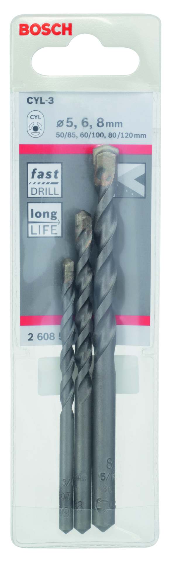 1576376 3tlg betonbohrer set silver percussion 5 6 8 mm