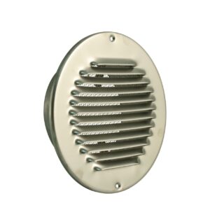 Lüftungsgitter aus Edelstahl mit Rohranschluss