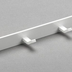 Haushaltsleiste, 4 Haken, 270 x 20 x 30 mm, Metall weiß