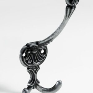 Hut- & Mantelhaken, 59 x 145 x 70 mm, Zinkdruckguss brüniert, silberfarben