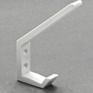 Hut- & Mantelhaken, 18 x 135 x 90 mm, Kunststoff weiß