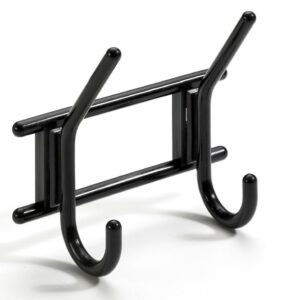 Garderobenleiste, 2 Haken, 163 x 150 x 70 mm, Kunststoff schwarz