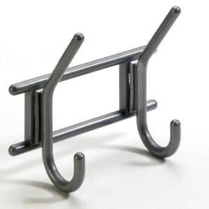 Garderobenleiste, 2 Haken, 163 x 150 x 70 mm, Kunststoff anthrazit