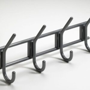 Garderobenhaken, 4 Haken, 370 x 150 x 70 mm, Kunststoff anthrazit