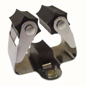 Gerätehalter, 51 x 50 x 39 mm, Stahl, vernickelt, grau