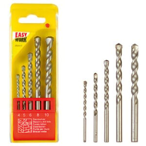Steinbohrersatz, 5-tlg.,4, 5, 6, 8 und 10mm, C45 Stahl