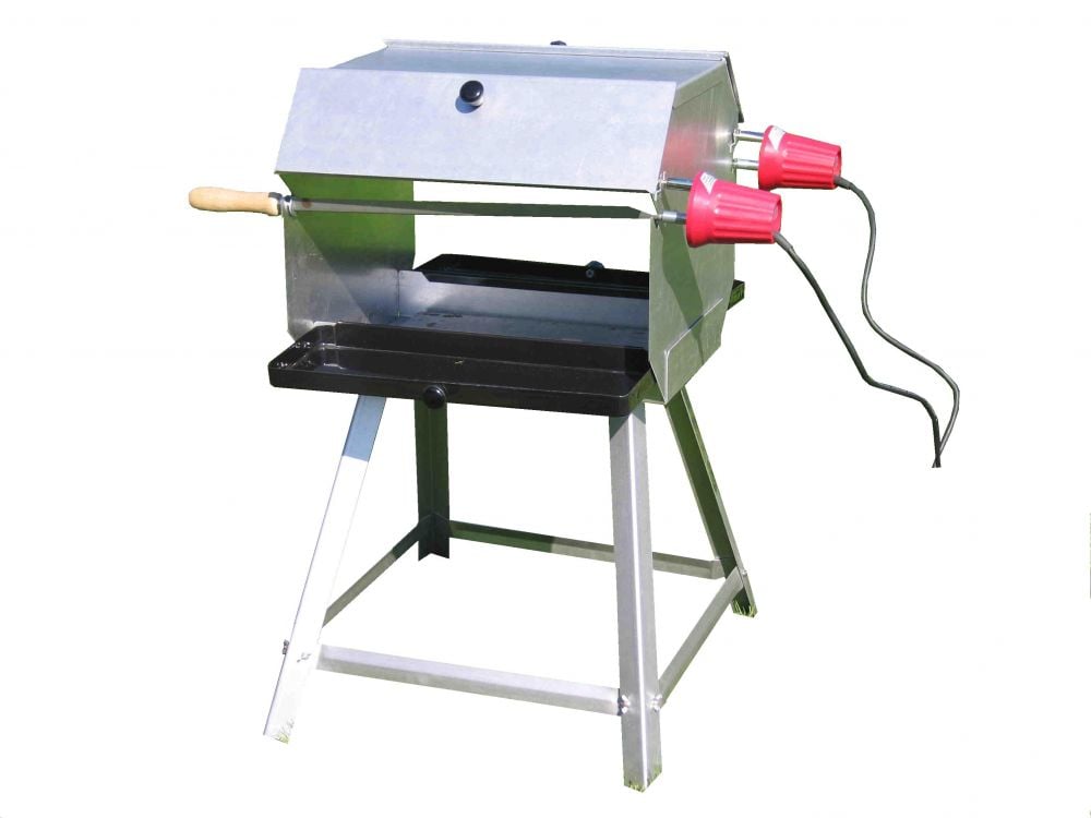 Mutzbratengrill mit 2 Spießen für 14 Portionen 1 Mutzbratengrill mit 2 Spießen für 14 Portionen