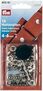 PRYM Hohlniete Messing vernickelt 10mm 39,167 4-6mm Klemmber.