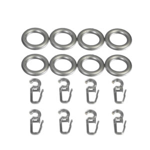 Gardinenring mit Faltenlegehaken für Scheibenstangen, Ø12mm, 8 Stück