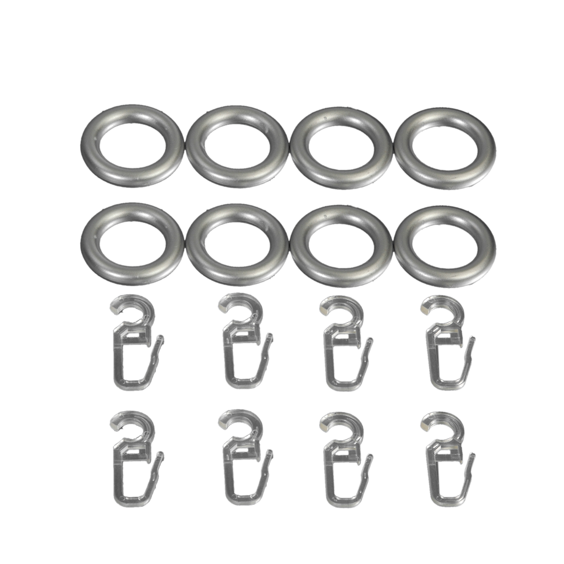 Gardinenring mit Faltenlegehaken für Scheibenstangen, Ø12mm, 8 Stück 1 Gardinenring mit Faltenlegehaken für Scheibenstangen, Ø12mm, 8 Stück