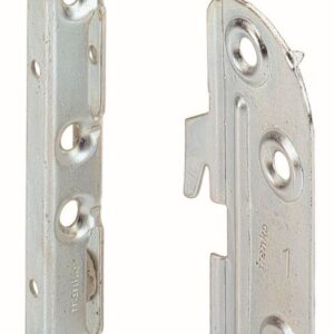 Bettbeschlag zum Verbinden von Seiten- und Kopfteilen, 54 x 100 x 1,2 mm, Stahl, verzinkt