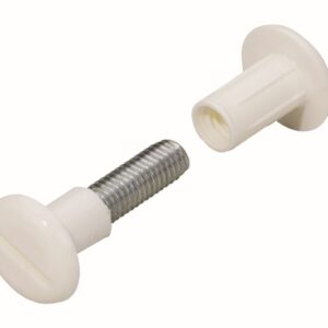 Verbindungsschraube mit Hülse, M6 34-45 mm, Stahl, Kunststoff, weiß