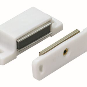 Magnetschnäpper 3-4 kg, Gegenplatte beweglich, 45 x 14 x 15 mm, weiß