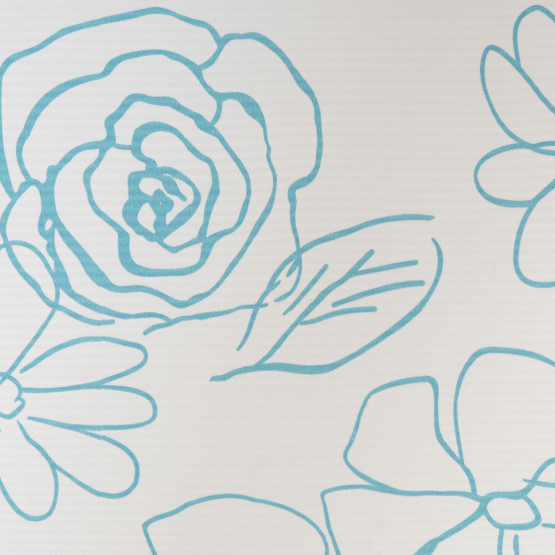 Flächenvorhang Stoff Dekor Blüte 60x245cm, Schiebevorhang, weiß/blau