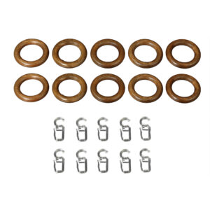 Gardinenringe mit Faltenlegehaken für Gardinenstange Flora ø 20