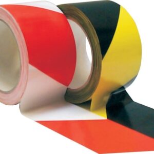 Warnmarkierungsband PVC selbstklebend 60mmx66m rot/weiss