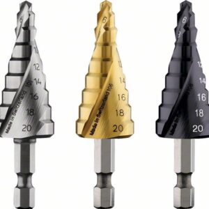 Stufenbohrer HSS-TiN, 4 - 20 mm, 1/4", 7