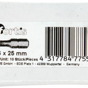 Bit zähhart 1/4" DIN3126 C6,3 T6x25mm 10er Pack FORTIS