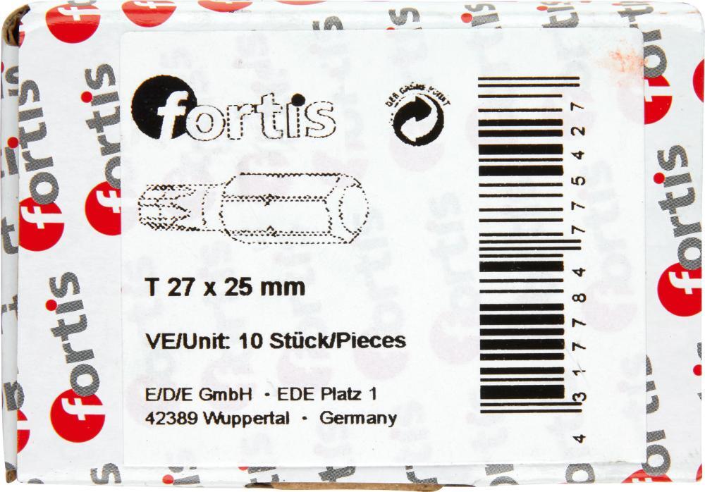 Bit zähhart 1/4" DIN3126 C6,3 T27x25mm 10er Pack FORTIS