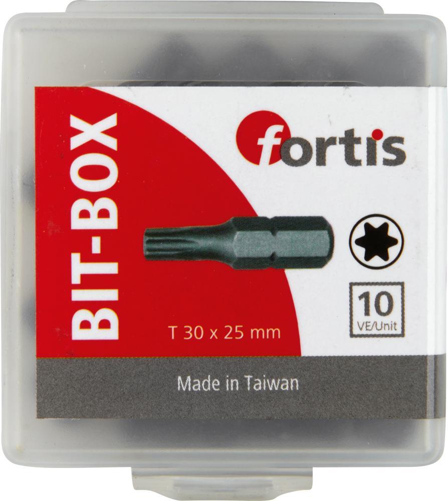 Bit zähhart 1/4" DIN3126 C6,3 T30x25mm 10er Pack FORTIS 1 Bit zähhart 1/4" DIN3126 C6,3 T30x25mm 10er Pack FORTIS