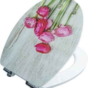 WC-Sitz Blumengruss Holzkern