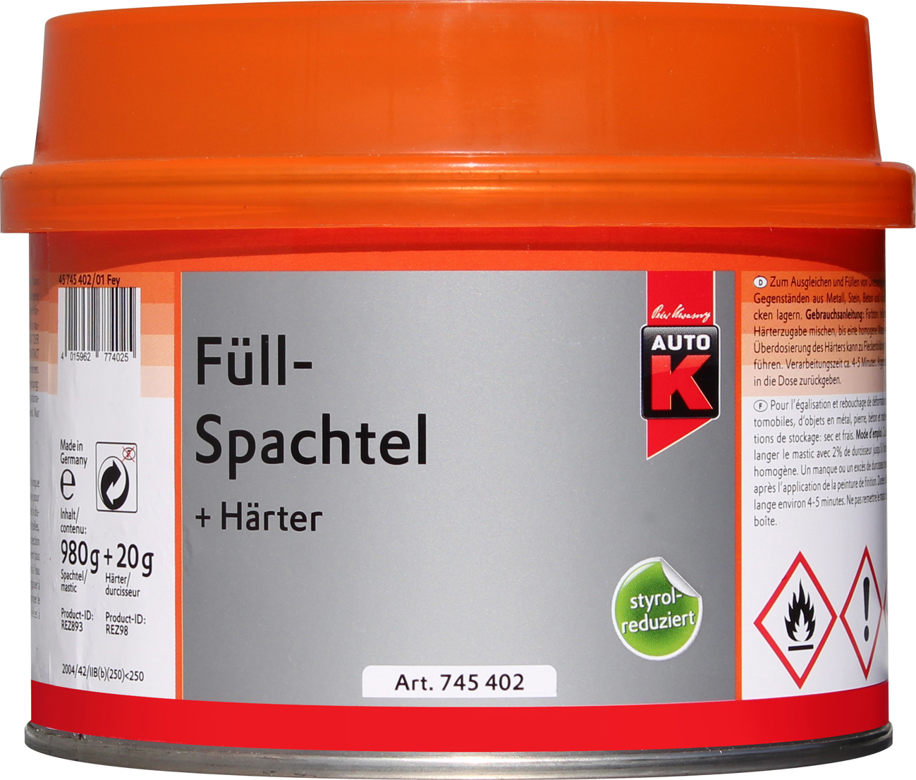 2068262 auto k fuellspachtel 1000g