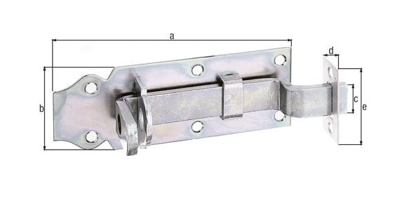 2149948 schlossriegel m flachem griff gekroepft m schliessblech