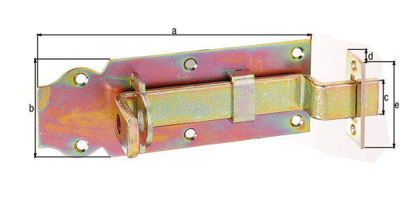 2149949 schlossriegel m flachem griff gekroepft m schliessblech