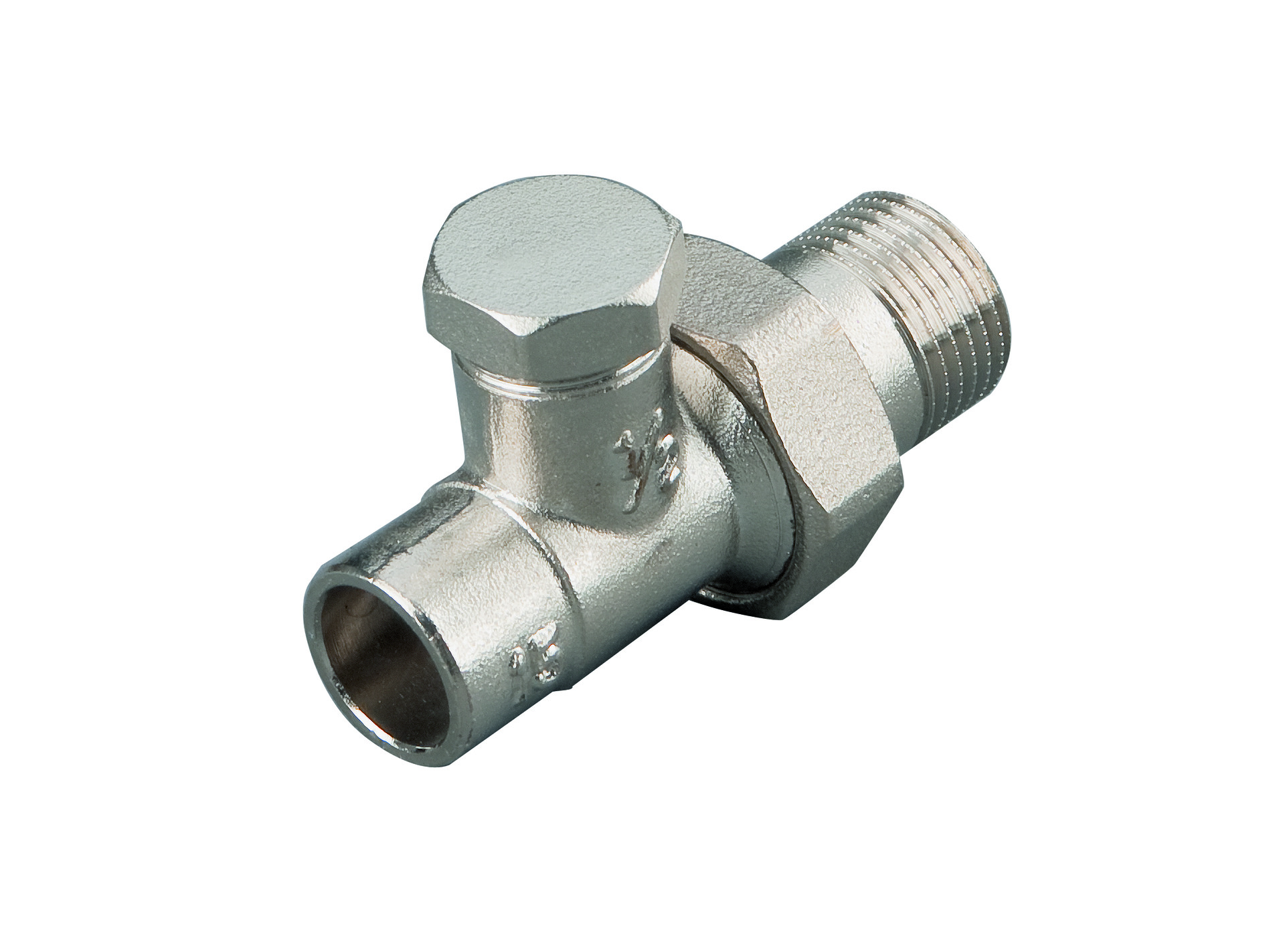 Heizkörperverschraubung Durchgangsform DN 15, 21,3 mm (1/2") x 15 mm