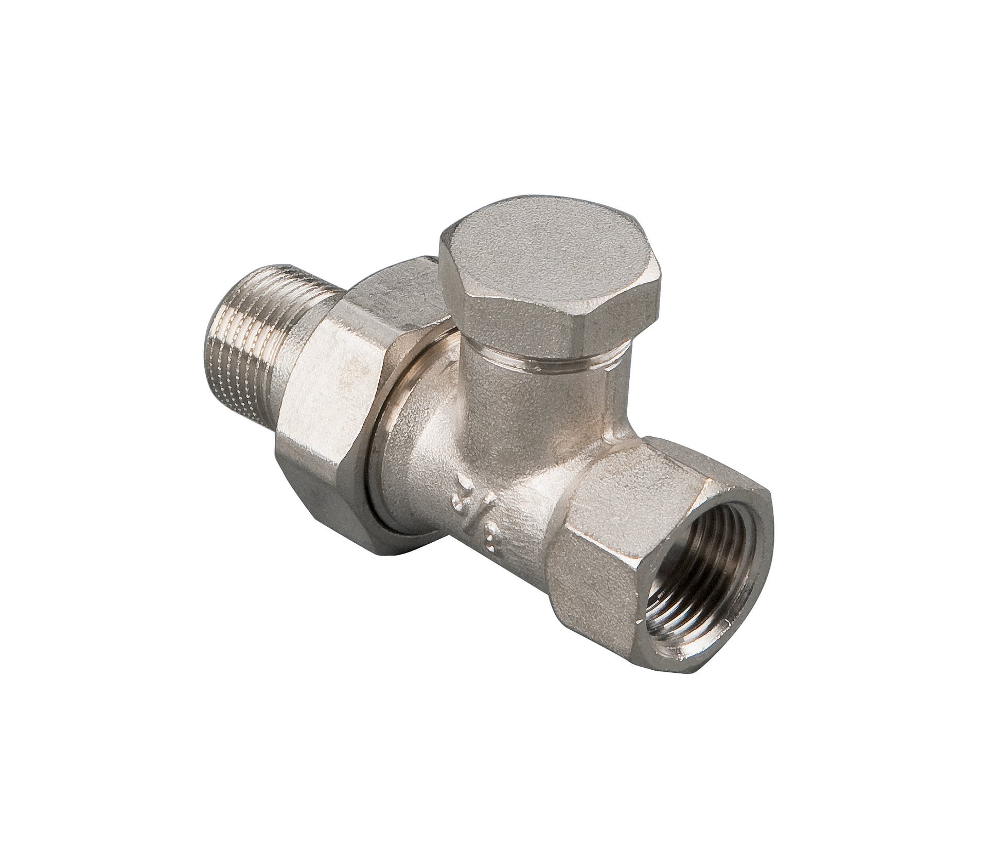 Heizkörperverschraubung Durchgangsform DN 15, 21,3 mm (1/2")