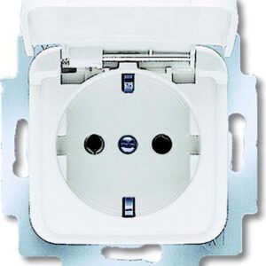 Steckdose mit Klappdeckel Reflex SI alpinweiß