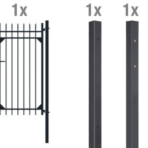 Einzeltor-Set Columbus, 965 x 1800 mm matt-schwarz