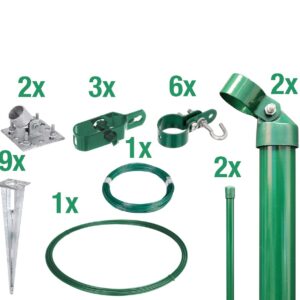 Set Maschendrahtzaun grün inkl. Handschuh