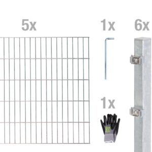 Doppelstab-Zaunmatten-Grundset inkl. Handschuh