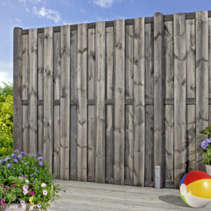 Zaun-Pfosten mit Kopfrundung 190cm vintage grau