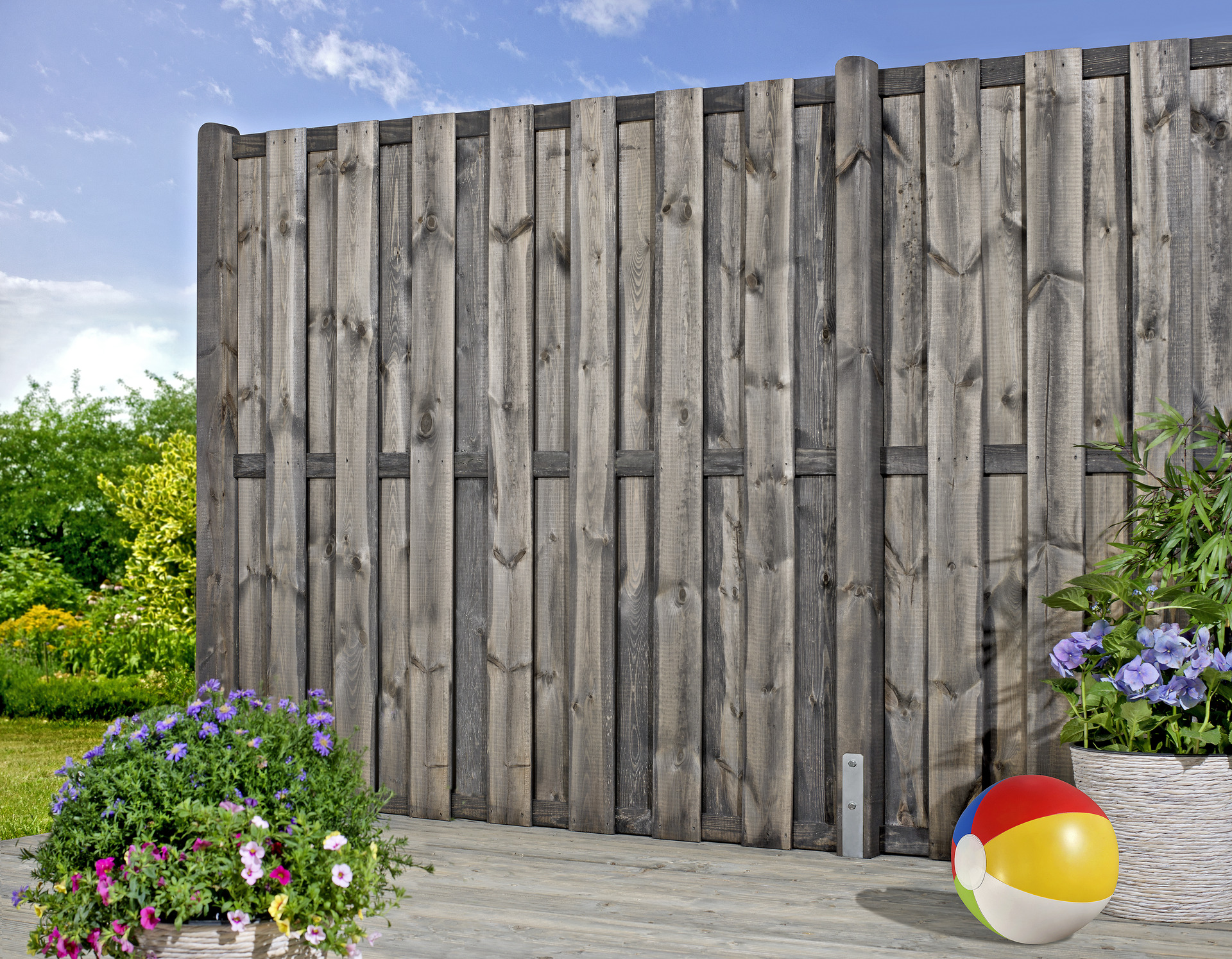 2199915 zaun pfosten mit kopfrundung 190cm vintage grau