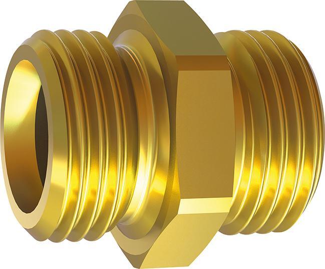 Doppelnippel, Messing AG G1/4" x G1/4", SW 17mm RIEGLER