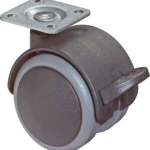 Kst.-Doppelrolle 50mm F8642x42mm Platte m.Festst. F86.050.PL