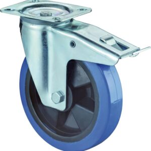 Lenkrolle 160mm L420 Platte,Elastik bl.RL,FestL420.B61.160