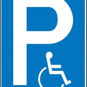 Parkplatzss. BehindertenpAluminium geprägt